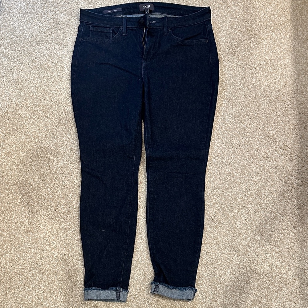 NYDJ Dark Indigo Skinny Jeans with cuff detail